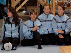Vor dem Wettkampf sichtlich entspannt. (v. l.) Katharina Hanke, Sarah Emmerich, Alina Heupel und Schwester Marie. Vor dem Wettkampf sichtlich entspannt. (v. l.) Katharina Hanke, Sarah Emmerich, Alina Heupel und Schwester Marie.
