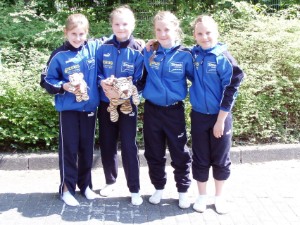 WK-Mini der bis 1996 geborenen v. l. Kim-Ayleen Müller, Daniela Hagedorn, Marie Heupel und Anika Volkmer. 